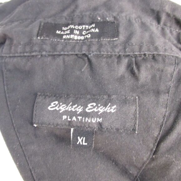 Layer 8 "Eighty Eight" Platinum Black Snapped Dress Shirt - XL (Large) NWT - Picture 3 of 5